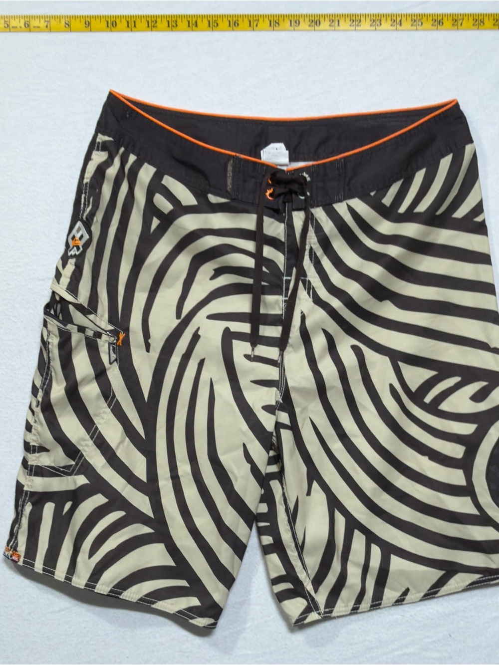 Y2K Quiksilver zebra print baggy board shorts